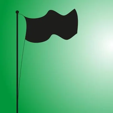 Flag Silhouette On Green Stock Illustration