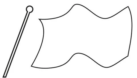 Flag Silhouette Outline Stock Illustration