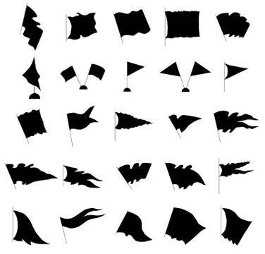 Flag silhouette set Stock Illustration