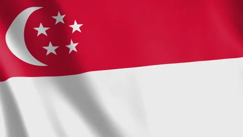 Flag of Singapore Background Video Loop Stock Footage 329056501