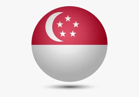Flag of the Singapore. Button flag icon. Stock Illustration