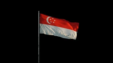 Flag of  Singapore Stock Footage 103179563