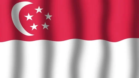 Flag of Singapore Stock Footage 175856037