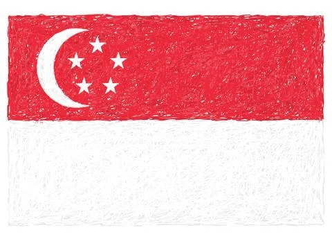 Flag of singapore Stock Illustration