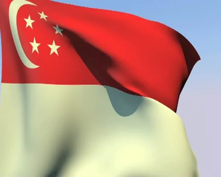 Flag of Singapore PAL Stock Footage 14808586