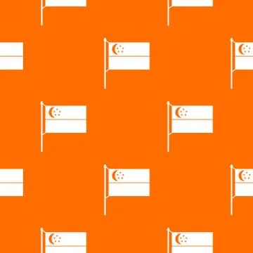 Flag of Singapore pattern seamless 스톡 일러스트