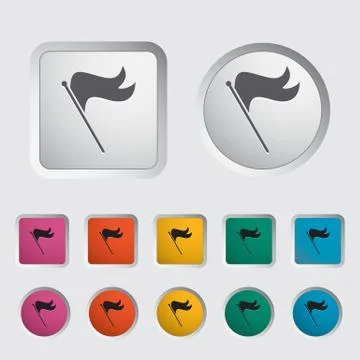 Flag single icon. Illustrazione stock