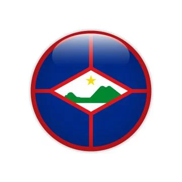 Flag of Sint Eustatius button Illustrazione stock