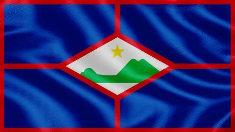 Flag of Sint-eustatius. Realistic waving flag 3D render illustration Stock Illustration