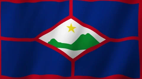 Flag of Sint Eustatius waving animation, Sint Eustatius Flag footage video Stock Footage 282661013