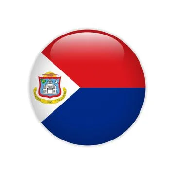Flag of Sint Maarten button Stock Illustration