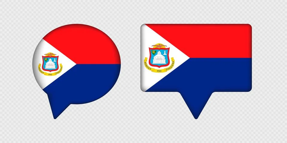 Flag of Sint Maarten in speech bubble. Illustrazione stock