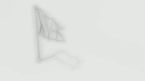 Flag Sketch Animation on White Background for Creative Projects Stock Footage 316239315