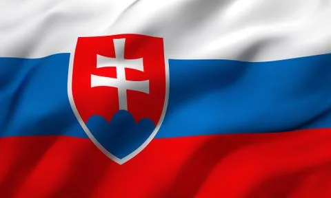 Flag of Slovakia blowing in the wind Stock Photos