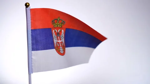 Flag of Slovakia on flagpole flying and waving in the wind. Stock Footage 124497969