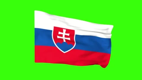 Flag of Slovakia Stock Footage 263320034
