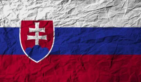 Flag of Slovakia with old texture. Vector Stock Illustration