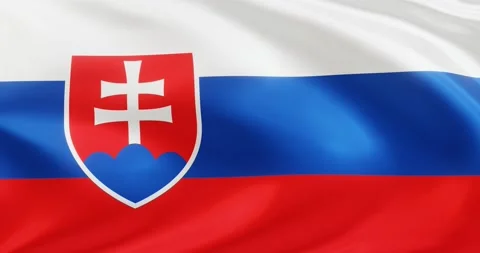Flag of Slovakia, Seamless looping animation fluttering in the wind Stock Footage 172500151