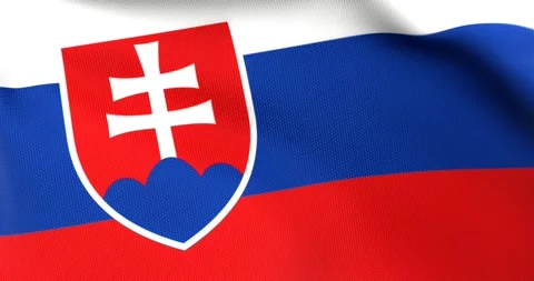 Flag of Slovakia Waving 3D Animation Close up, 4K UHD 60 FPS Stock Footage 165524629