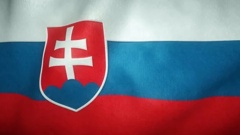 Flag of slovakia waving in the wind Stock-Footage 125830951