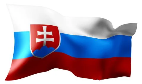 Flag of Slovakia waving in the wind. Stock Illustration