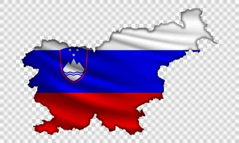 Flag Slovenia in the form of a map Stock Illustration