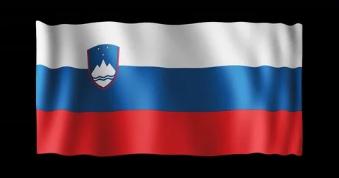 Flag of Slovenia, long ratio (2:1), seamless loop animation Stock Footage 85411908