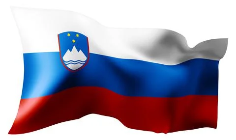 Flag of Slovenia waving in the wind. Stock Illustration