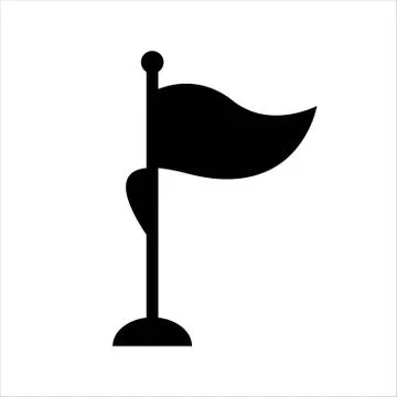 Flag small icon. black isolated object Stock Illustration