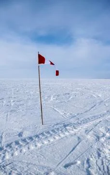 Flag in the snow Stock Photos