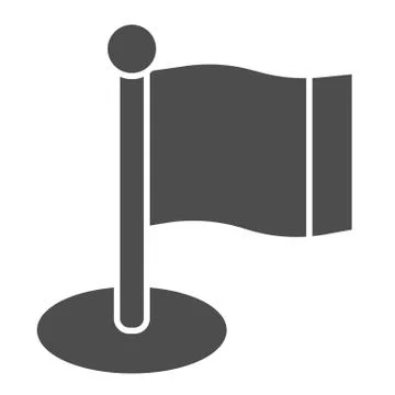 Flag solid icon. Flagpole vector illustration isolated on white. Pointer glyph Stock Illustration