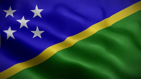 Flag of Solomon Islands fluttering in the wind Video stock 223345137