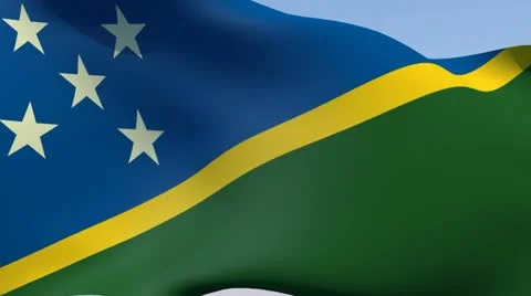 Flag of the Solomon Islands HD Stock Footage 14839023