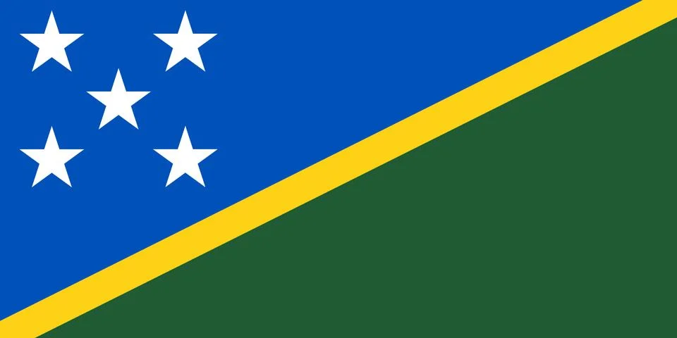 Flag of the Solomon Islands Stock Illustration