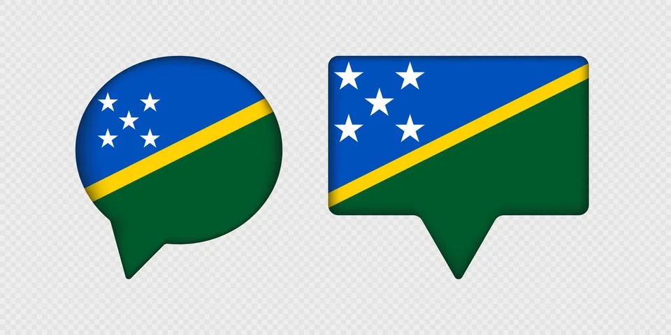 Flag of Solomon Islands in speech bubble. Stock Illustration