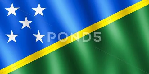 Flag of Solomon Islands waving in the wind: Royalty Free #60002002