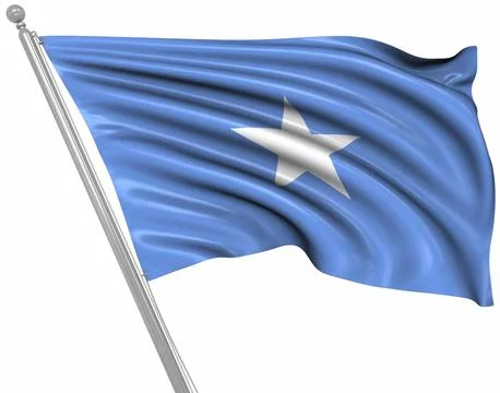 Flag of Somalia, This is a computer generated and 3d rendered image Stock Illustration