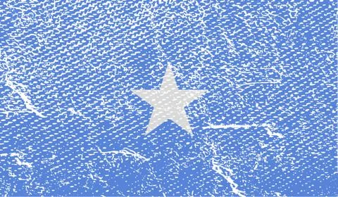 Flag of Somalia with old texture. Vector Stock Illustration