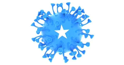 Flag of Somalia on Seamless looping 3D animation of the covid-19 Corona Virus Stock Footage 167738917