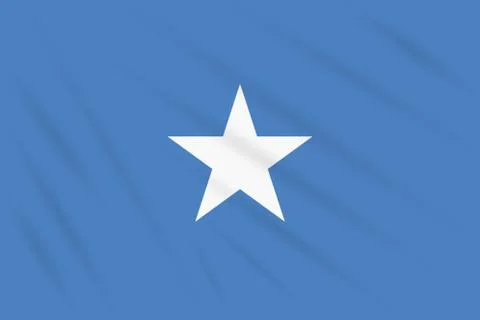 Flag Somalia swaying in wind, vector Stock Illustration