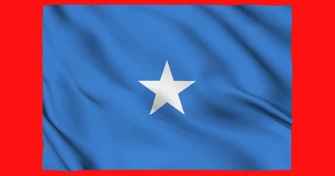 Flag of Somalia waving on a samless loop over an easily removable background 스톡 동영상 98372739