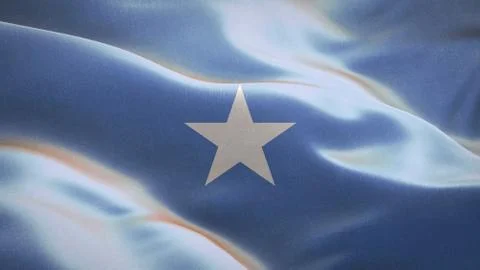 Flag of Somalia waving in the wind. 3D Waving flag design. Stock Illustration