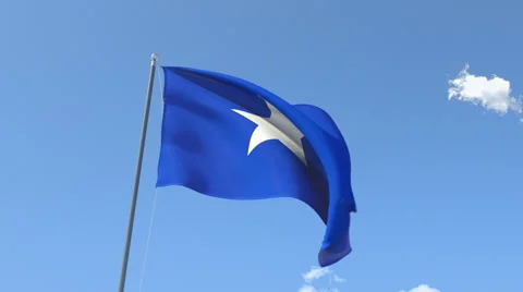 The flag of Somalia Waving on the Wind. Stock Footage 50022159