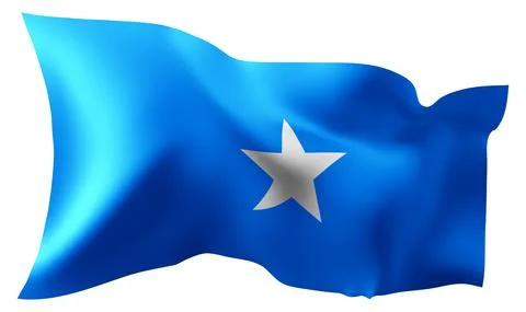 Flag of Somalia waving in the wind. イラスト素材