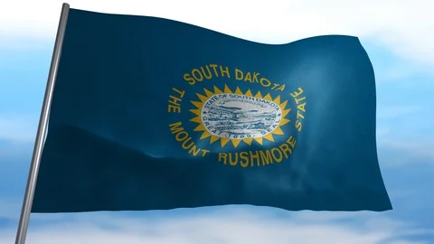 Flag of South Dakota Stock Footage 119335176
