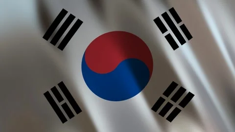 Flag of South Korea, 3D Render Stock Footage 275571371
