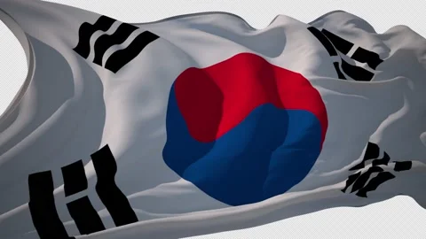 Flag South KOREA Alpha Loop 4K Stock Footage 150508590