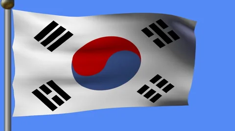 Flag of south korea Stock-Footage 950754