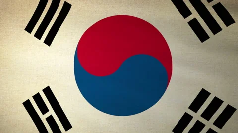 Flag South Korea Stock Footage 61257313