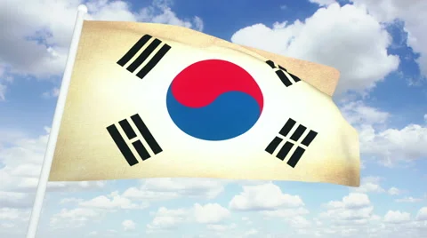 Flag South Korea Stock Footage 61257599